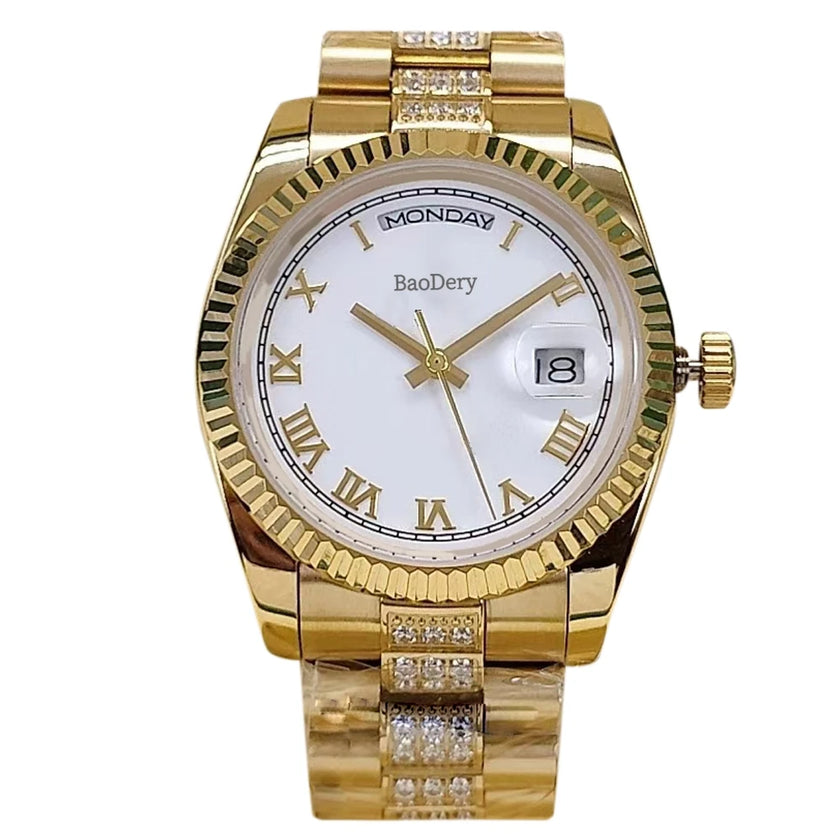 36mm Women's luxury Watch - Stainless Steel Chronograph Mechanical Watch, as Good as the Elegant ladies,Wmen's Fashion