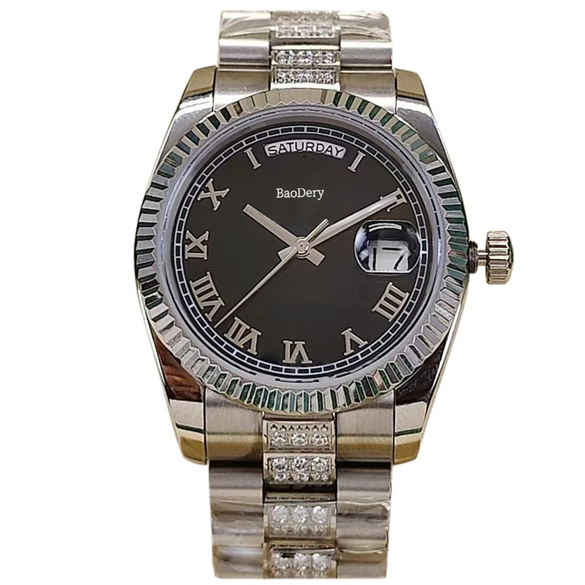36mm Women's luxury Watch - Stainless Steel Chronograph Mechanical Watch, as Good as the Elegant ladies,Wmen's Fashion
