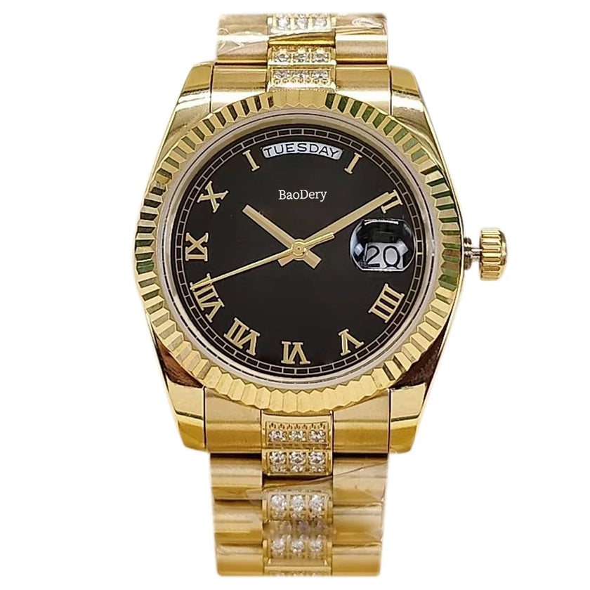 36mm Women's luxury Watch - Stainless Steel Chronograph Mechanical Watch, as Good as the Elegant ladies,Wmen's Fashion