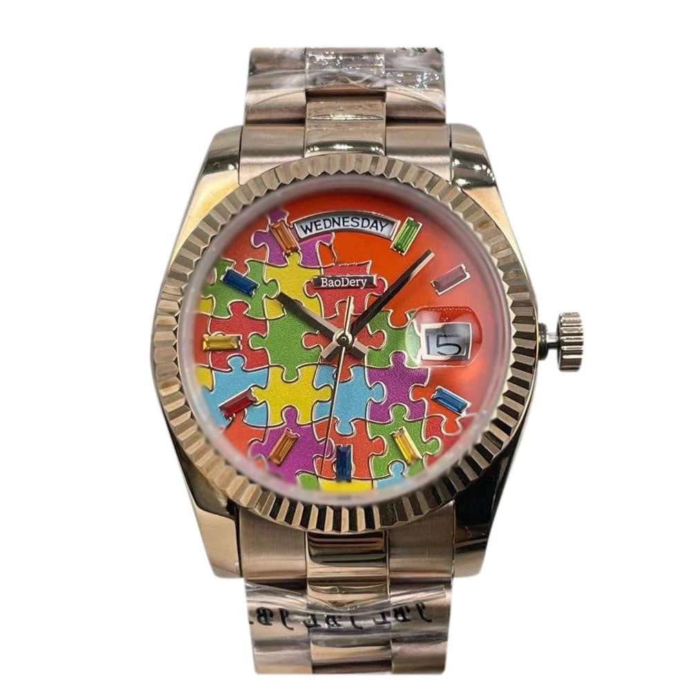 36mm Women's luxury Watch - Stainless Steel Chronograph Mechanical Watch, as Good as the Elegant ladies,Wmen's Fashion
