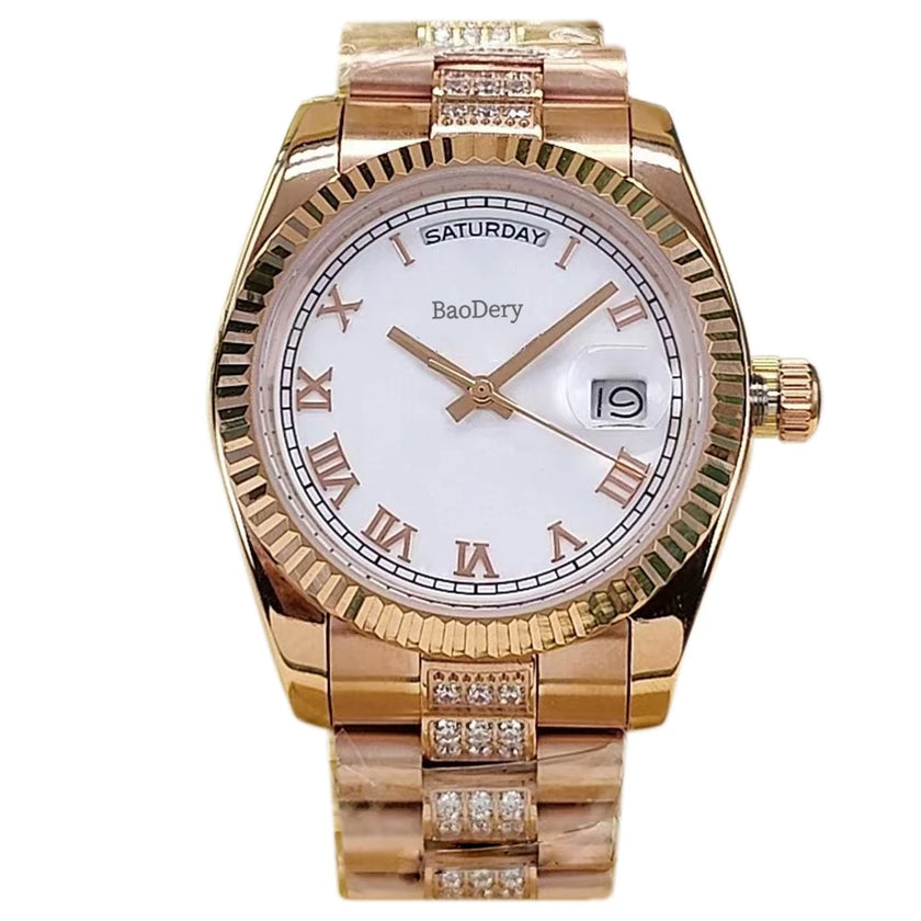 36mm Women's luxury Watch - Stainless Steel Chronograph Mechanical Watch, as Good as the Elegant ladies,Wmen's Fashion