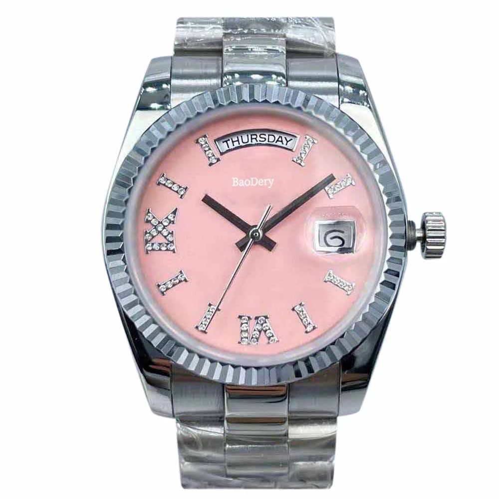 36mm Women's luxury Watch - Stainless Steel Chronograph Mechanical Watch, as Good as the Elegant ladies,Wmen's Fashion