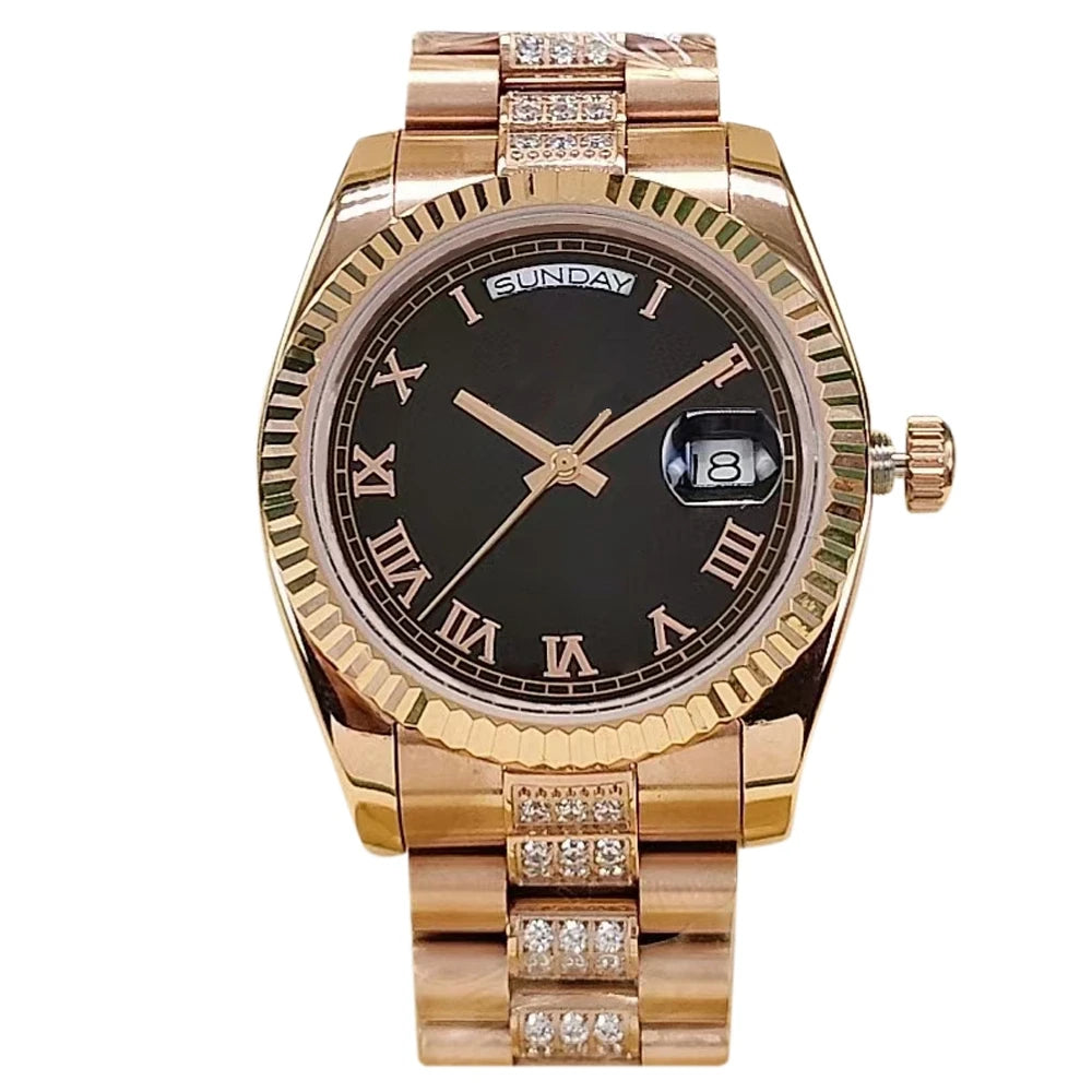 36mm Women's luxury Watch - Stainless Steel Chronograph Mechanical Watch, as Good as the Elegant ladies,Wmen's Fashion