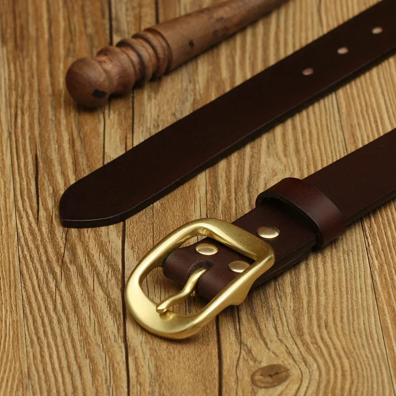 Handmade Belt Buckles for Men Thick Natural Vegetable Tanned Leather Leather Pin Buckle Mens Waist Belt Men's Belt Gifts for Men