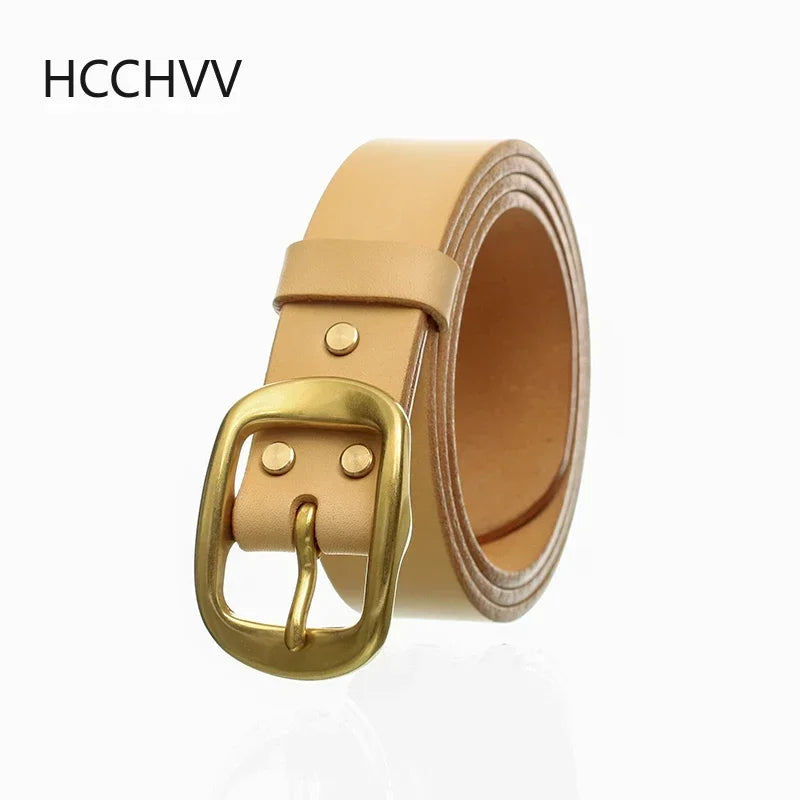 Handmade Belt Buckles for Men Thick Natural Vegetable Tanned Leather Leather Pin Buckle Mens Waist Belt Men's Belt Gifts for Men