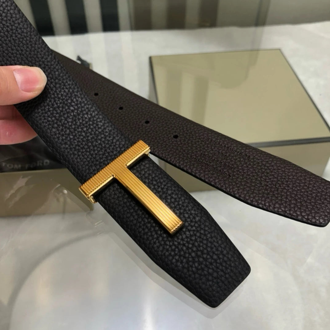 High Quality Designer Belts Men Fashion T Letter Luxury Famous Genuine Leather Belt Jeans Formal Cowskin Black Waist Strap 3.8cm