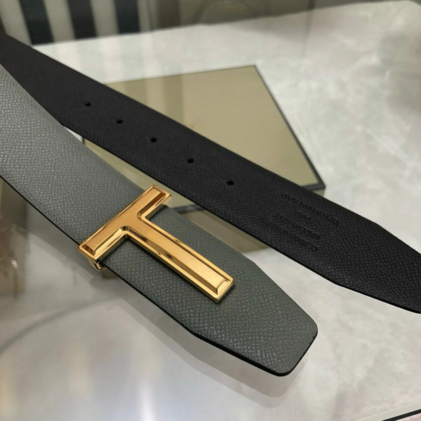 High Quality Designer Belts Men Fashion T Letter Luxury Famous Genuine Leather Belt Jeans Formal Cowskin Black Waist Strap 3.8cm