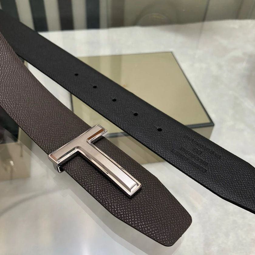 High Quality Designer Belts Men Fashion T Letter Luxury Famous Genuine Leather Belt Jeans Formal Cowskin Black Waist Strap 3.8cm