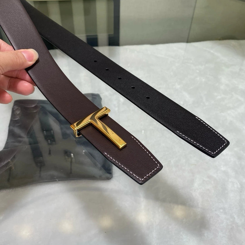 High Quality Designer Belts Men Fashion T Letter Luxury Famous Genuine Leather Belt Jeans Formal Cowskin Black Waist Strap 3.8cm