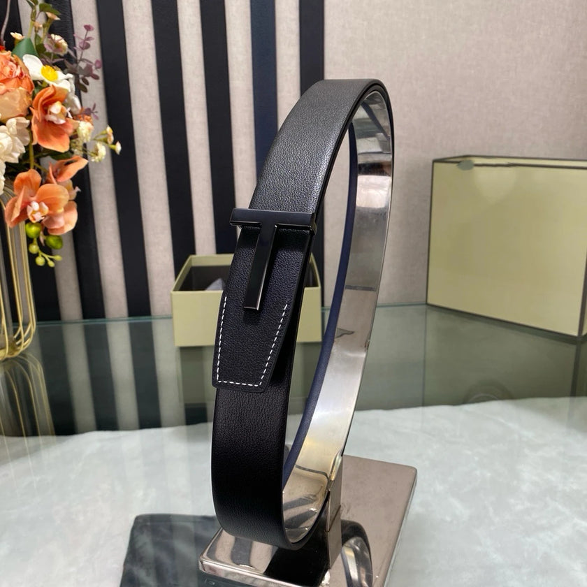 High Quality Designer Belts Men Fashion T Letter Luxury Famous Genuine Leather Belt Jeans Formal Cowskin Black Waist Strap 3.8cm