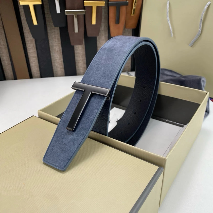 High Quality Designer Belts Men Fashion T Letter Luxury Famous Genuine Leather Belt Jeans Formal Cowskin Black Waist Strap 3.8cm