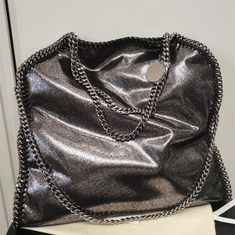Stella New Women's Bag McCartney PVC Fabric Chain Bag European and American Fashion One Shoulder Oblique Straddle Handheld Tote