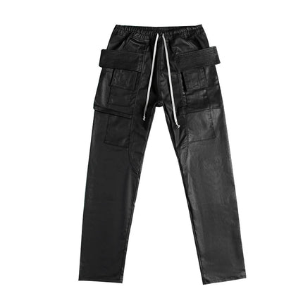 2022 Men's High Quality New Black Waxing Coated Denim Elastic Locomotive S-XL Pants Casual Straight Trousers Ins Trend Cool