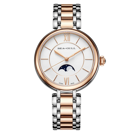 2022 New Seagull Women's Watch Moon Phase Scale Fashion Simple Ladies Automatic Mechanical Watch 217.17.6134L