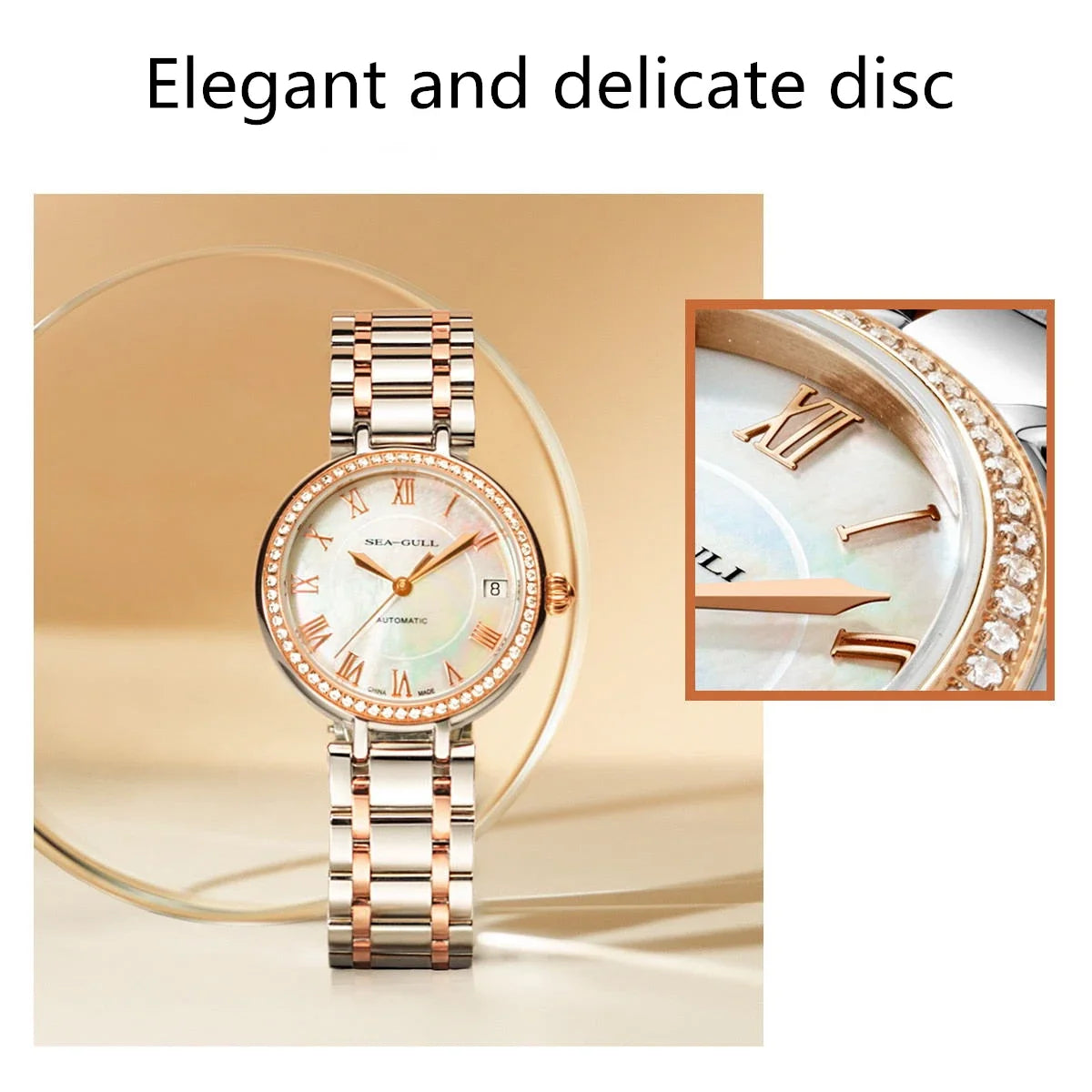 2024 Seagull Ladies Watch Automatic Mechanical Wristwatch Ultra-Thin Casual Simple Roman Holiday Sapphire Women Watch 816.417L