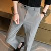 2024 Spring Men's Business Social Set Pants Formal Slim Fit Wedding Pants Men's Fashion Casual Solid Color Versatile Pants