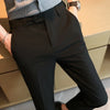 2024 Spring Men's Business Social Set Pants Formal Slim Fit Wedding Pants Men's Fashion Casual Solid Color Versatile Pants