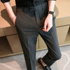 2024 Spring Men's Business Social Set Pants Formal Slim Fit Wedding Pants Men's Fashion Casual Solid Color Versatile Pants