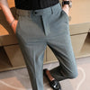 2024 Spring Men's Business Social Set Pants Formal Slim Fit Wedding Pants Men's Fashion Casual Solid Color Versatile Pants