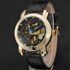 50pcs/lot winner-D231 unique brand winner watch fashion fashion mechanical leather watch roman style skeleton men watch