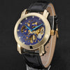 50pcs/lot winner-D231 unique brand winner watch fashion fashion mechanical leather watch roman style skeleton men watch