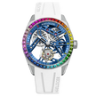 AGELOCER Original Tourbillon Watch Rainbow Bezel Men's Luxury Skeleton Manual Mechanical Watch Birthday Gift for Men