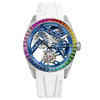 AGELOCER Original Tourbillon Watch Rainbow Bezel Men's Luxury Skeleton Manual Mechanical Watch Birthday Gift for Men