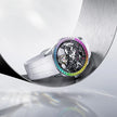 AGELOCER Original Tourbillon Watch Rainbow Bezel Men's Luxury Skeleton Manual Mechanical Watch Birthday Gift for Men