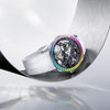 AGELOCER Original Tourbillon Watch Rainbow Bezel Men's Luxury Skeleton Manual Mechanical Watch Birthday Gift for Men