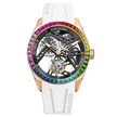 AGELOCER Original Tourbillon Watch Rainbow Bezel Men's Luxury Skeleton Manual Mechanical Watch Birthday Gift for Men