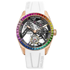 AGELOCER Original Tourbillon Watch Rainbow Bezel Men's Luxury Skeleton Manual Mechanical Watch Birthday Gift for Men