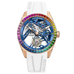 AGELOCER Original Tourbillon Watch Rainbow Bezel Men's Luxury Skeleton Manual Mechanical Watch Birthday Gift for Men