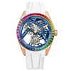 AGELOCER Original Tourbillon Watch Rainbow Bezel Men's Luxury Skeleton Manual Mechanical Watch Birthday Gift for Men