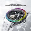 AGELOCER Original Tourbillon Watch Rainbow Bezel Men's Luxury Skeleton Manual Mechanical Watch Birthday Gift for Men