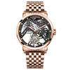 AGELOCER Original Tourbillon Watch Steel Strap Men Business Formal Luxury Skeleton Manual Mechanical Watch Birthday Gift for Men