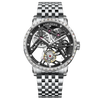 AGELOCER Original Tourbillon Watch Steel Strap Men Business Formal Luxury Skeleton Manual Mechanical Watch Birthday Gift for Men