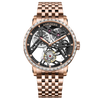 AGELOCER Original Tourbillon Watch Steel Strap Men Business Formal Luxury Skeleton Manual Mechanical Watch Birthday Gift for Men