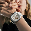 AGELOCER Women's  New Top Brand Square Mechanical Watch Sapphire Street Style Casual Fashion Automatic Watches Ladies Watch