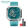 AGELOCER Women's  New Top Brand Square Mechanical Watch Sapphire Street Style Casual Fashion Automatic Watches Ladies Watch