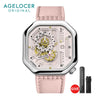 AGELOCER Women's  New Top Brand Square Mechanical Watch Sapphire Street Style Casual Fashion Automatic Watches Ladies Watch