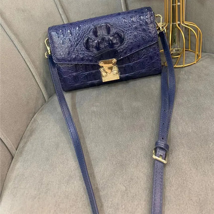 Authentic Alligator Leather Women's Mini Envelop Clutch Lady Flap Purse Genuine Crocodile Skin  Female Single Cross Shoulder Bag