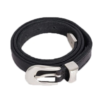[BOMP] 2024 Autumn Men In Stock Our Legacy Style Black Retro Versatile Metal Genuine Calf Leather Pants Belt Men