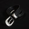 [BOMP] 2024 Autumn Men In Stock Our Legacy Style Black Retro Versatile Metal Genuine Calf Leather Pants Belt Men