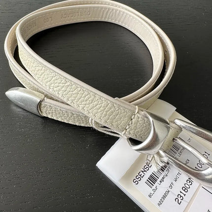 [BOMP] 2024 Autumn Men In Stock Our Legacy Style Black Retro Versatile Metal Genuine Calf Leather Pants Belt Men