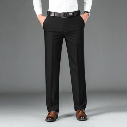 Black Clothing Men Formal Pants, Business Casual Straight Trousers, 2024 High Quality Men's Clothing, Daily Work Clothes