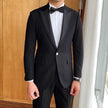 Business Mens Formal Dress Suit Jacket Black Slim Fit British Style Office Man Blazer Top Single Button Wedding Blazers Coat Men
