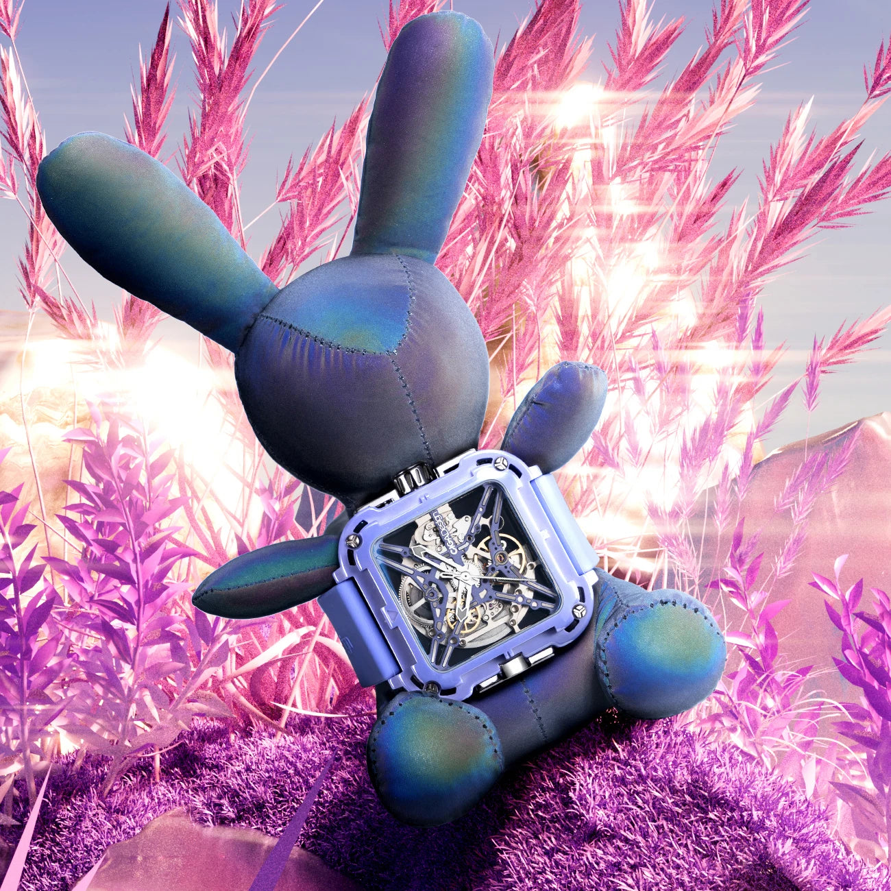 CIGA Design X Series Purple Skeleton Automatic Watch for Women Ladies Elegant Ceramic Mechanical Wrist Watches Silicone Strap