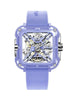 CIGA Design X Series Purple Skeleton Automatic Watch for Women Ladies Elegant Ceramic Mechanical Wrist Watches Silicone Strap