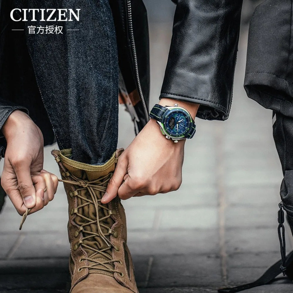CITIZEN Watch Men's Light Eco Drive Men's Waterproof Diving Watch Luminous Stainless Steel Strap Sports Watch JW0148-12L