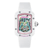 CRONUSART Women Automatic Watch 29mm*41mm Tonneau Ladies Mechanical Wristwatch Fluororubber Strap Luminous Hollow Out Dial